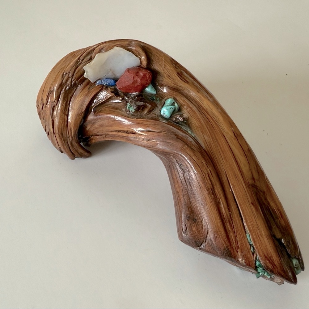 Driftwood Sculpture with Stone Details